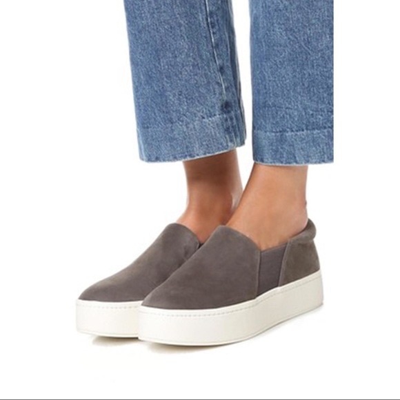Vince | Shoes | Vince Warren Suede Platform Steel Grey Sneakers | Poshmark